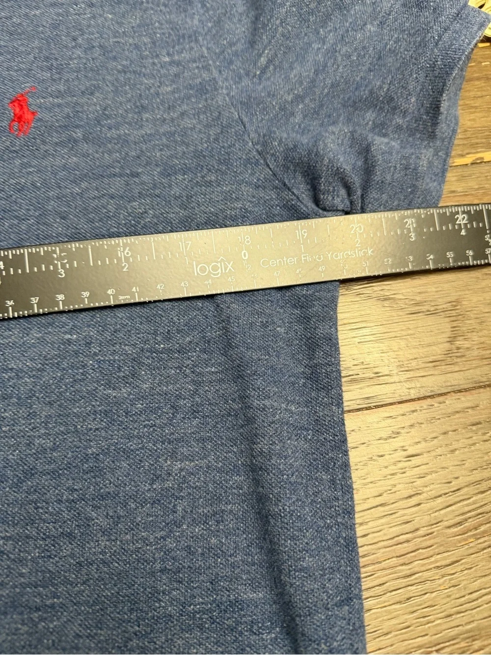 Polo by Ralph Lauren Navy Heather Short-Sleeve Polo with Red Pony